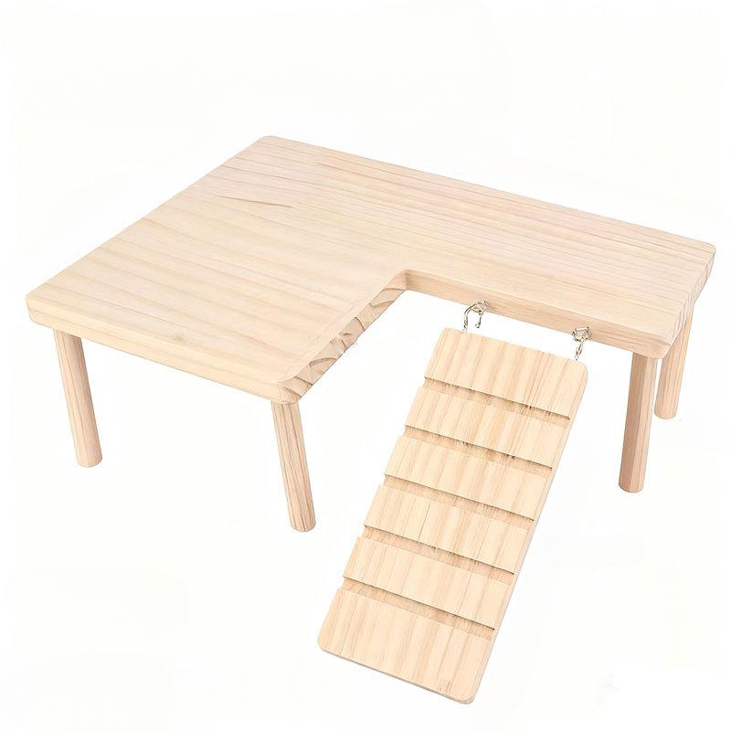 Hamster Wooden Play Platform Ladder Small Animal Climbing Stair Jumping Shelf Cage Toy for Dwarf Hamster Mice