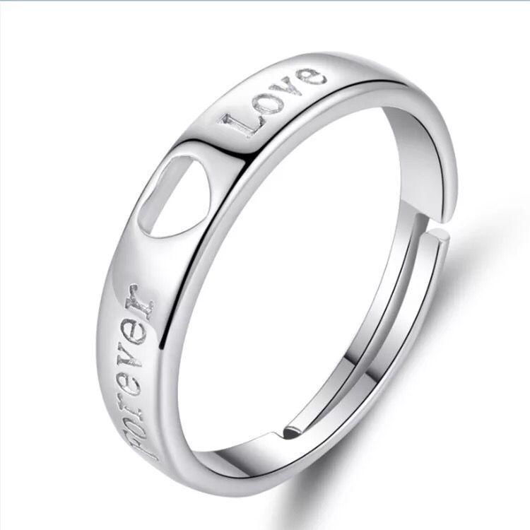 

Корейская версия простого кольца для влюбленных пар, пара модных живых ЛЮБОВНЫХ писем, открывающихся регулируемых колец, ювелирных изделий opening adjustable