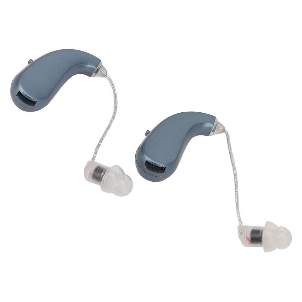 2PCS Digital Sound Enhancer Rechargeable Sound Hearing Device with Noise Cancelling for Seniors Adults Hearing Loss Blue