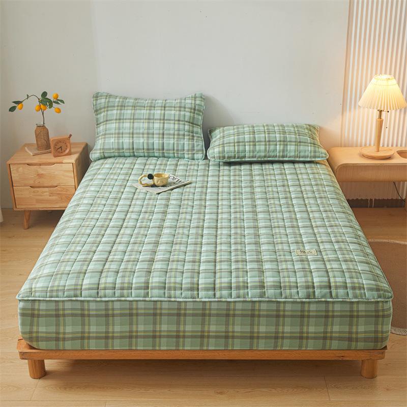 Small Fresh Style Warm Yarn-dyed Cotton Washed Cotton Bed Sheet Soy Quilted Bed Cover Simmons Protective Cover