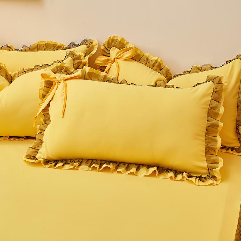 48*74cm Princess Style Pink Cake Layered Lace Pillowcase Splice Ruffle Edge Pillowcase European Style Hotel Home Bedding PillowsProtective Covers