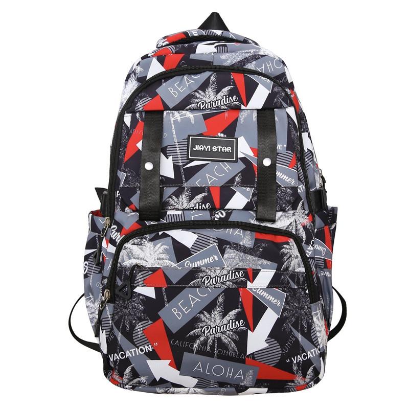 Letter Tree Fashionable Graffiti Large Capacity Student Backpack Daily For