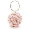 [BoleLOJin] Bolsa redonda pequena, bolsa de noite feminina com estampa floral da moda, bolsa de mão para festas, baladas e encontros