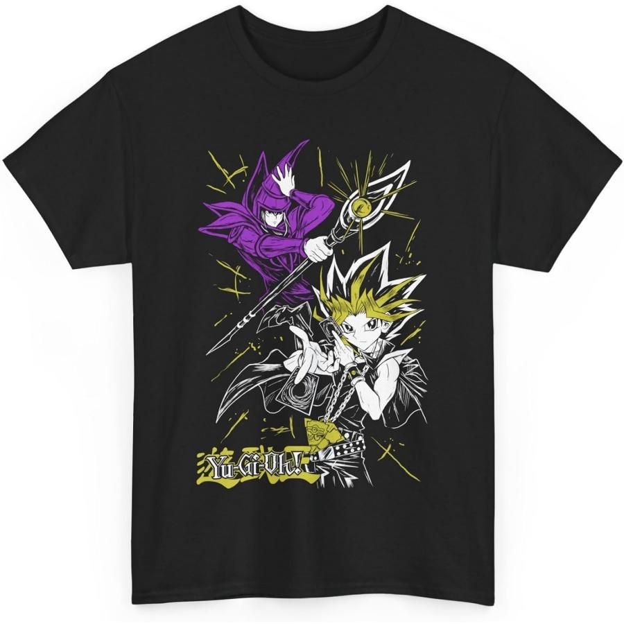 Egyptian Gods T-Shirt Graphic Tee Yugi and Dark Magician Duel Anime T-Shirt S