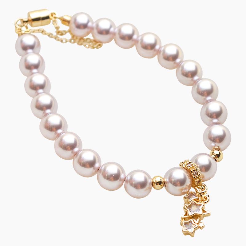 Браслет Manta Rose Star Pearl: Магнитная застежка, Осветляющий кожу, Элегантные французские украшения
