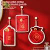 1Pcs Chinese New Year Red Envelope Shape Hand Towel With Hanging Loop Soft Absorbent Coral Towels Quick Dry For Kitchen Bathroom