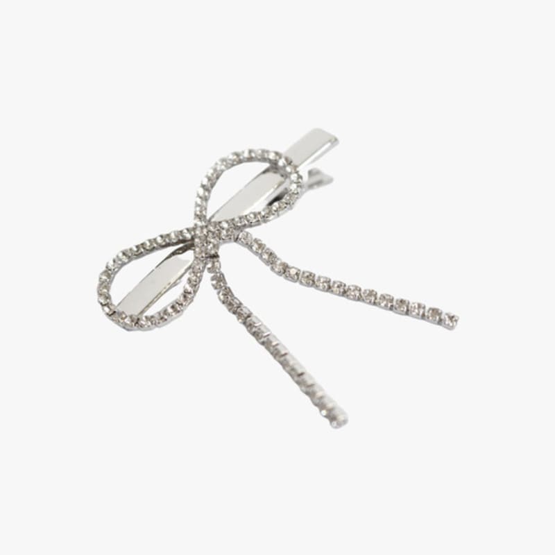 PINK PINEAPPLE TWINKLE RIBBON HAIRPIN_SILVER