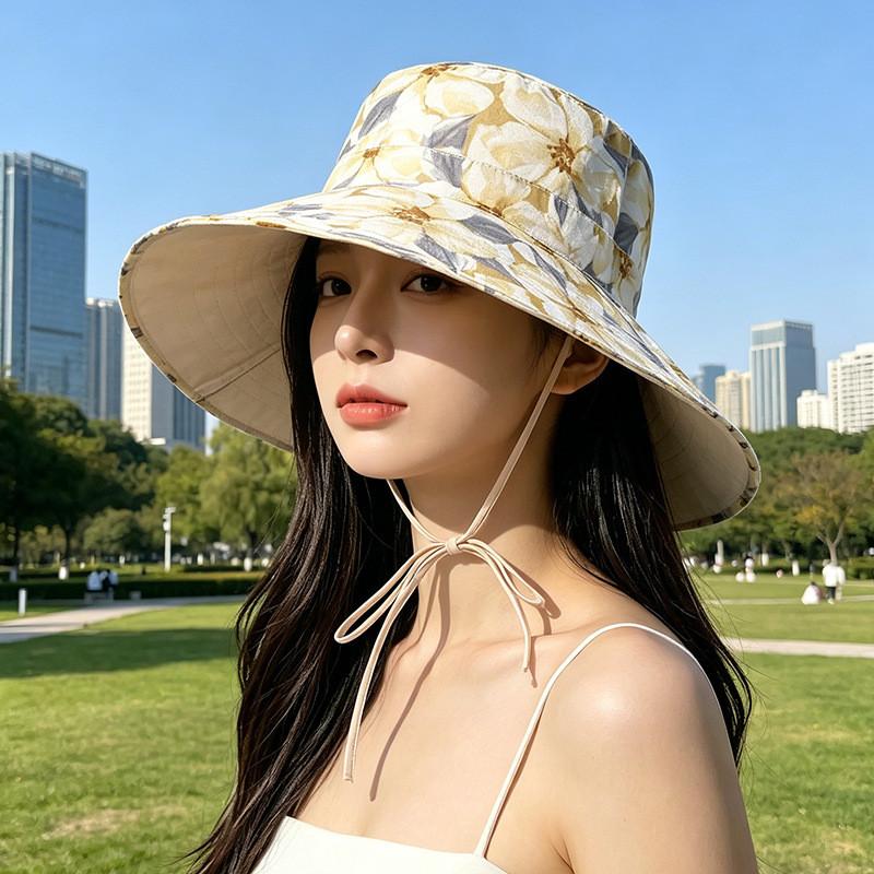 Fashion Print Doublesided Fisherman Hat With Wide Brim For Summer Travel