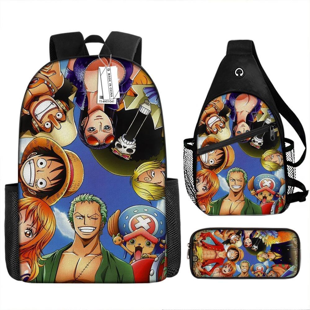 ONE PIECE Cartoon Animation Primary School Third or Fourth Grade Light Burden Reduction Primary and Secondary School Students Storage Bag Storage Bag