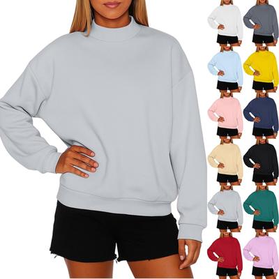 Camisola de Lã Lisa Feminina com Gola Alta Pequena e Corte Solto