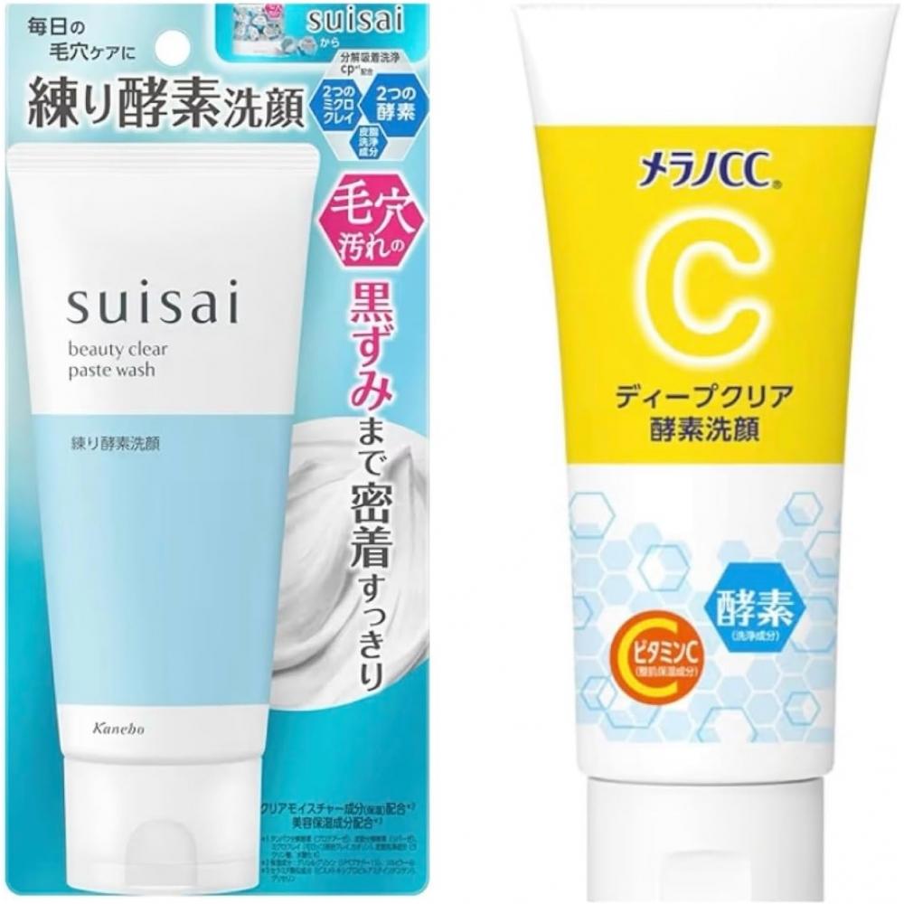 Unbranded Melano Cc Deep Clear Enzyme Cleansing Foam 130g + Suisai Beauty Clear