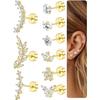 Bobisty Chirurgenstahl Knorpelstecker Ohrringe Hypoallergenes Ohrring-Set Flacher Verschluss Helix Tragus Piercing Schmuck für Damen