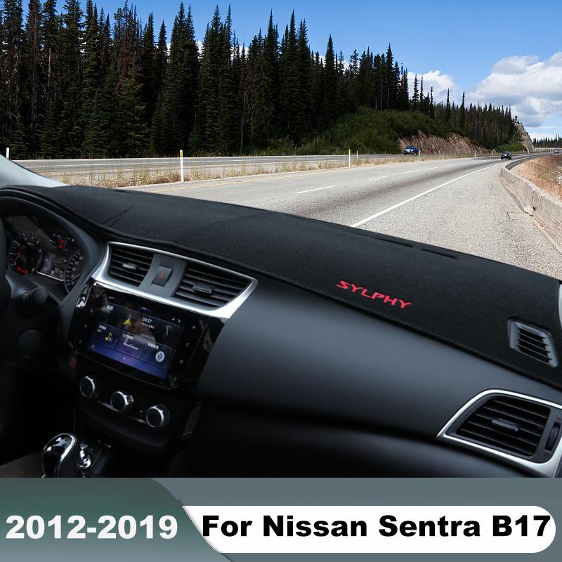 For Nissan Sentra B17 Sylphy 2012-2014 2015 2016 2017 2018  Car Dashboard Cover Mat Dash Board Sun Shade Pad Non-slip Mats