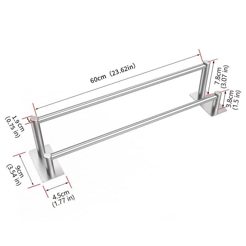 

Stainless Steel Double Towel Bar with Shelf