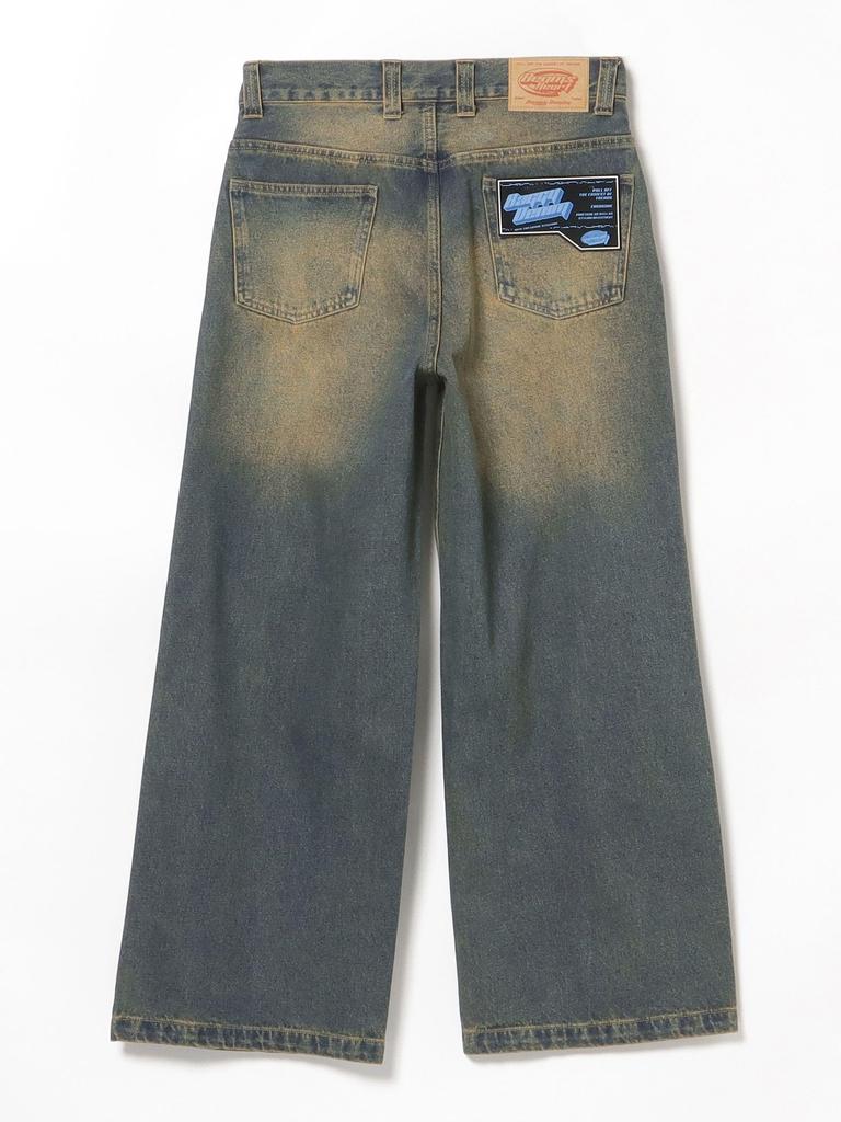 Beams Heart Jeans Blast Seam Baggy Denim Pants Indigo L Men's