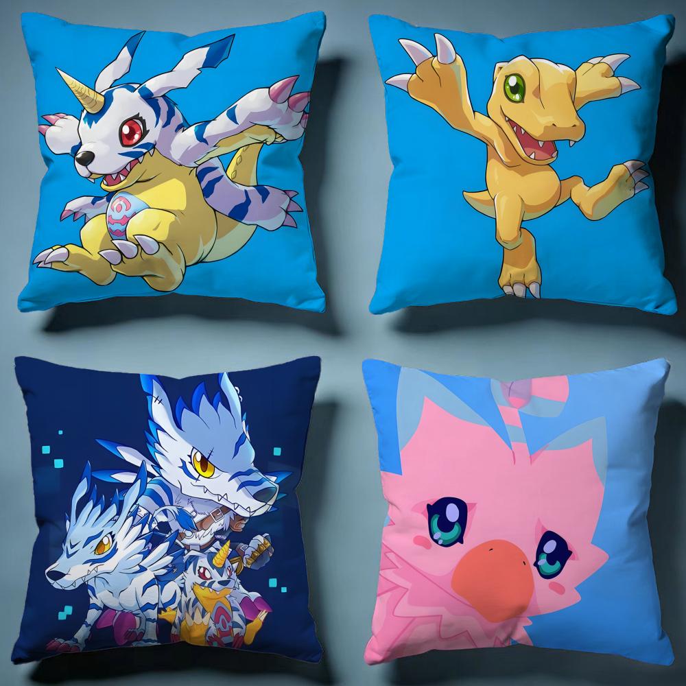 Popular DDigimoned Cushion Cover Soft Decorative Pillow Case Suitable for Bedroom Sofa Car Travel Use