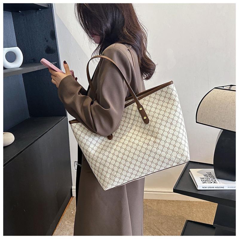 Simple And Stylish Large Capacity Bag New Trend Tote Bag Commuting Large Capacity Hand-Held Shoulder Bag Premium