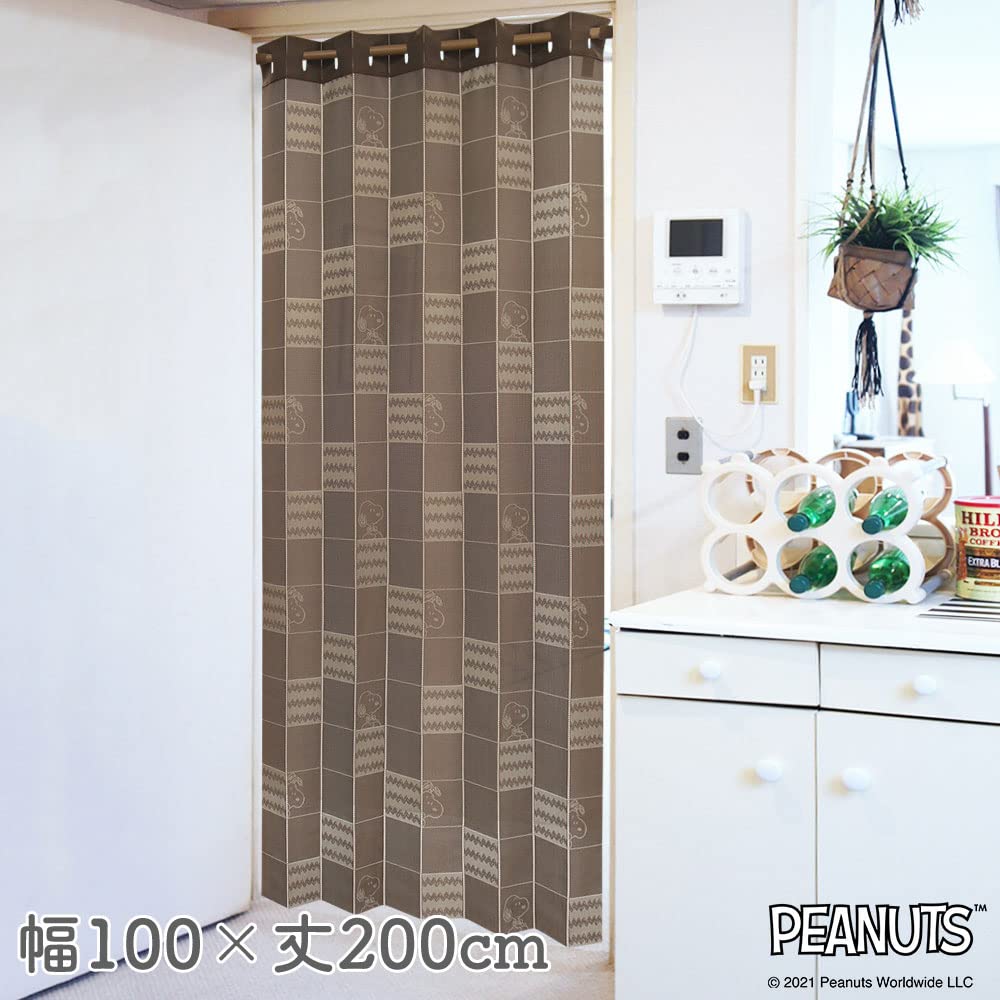 Noren Kobo Accordion Curtain Snoopy Jaggy PEANUTS SNOOPY Free Cut Width 100cm Length 200cm 95693