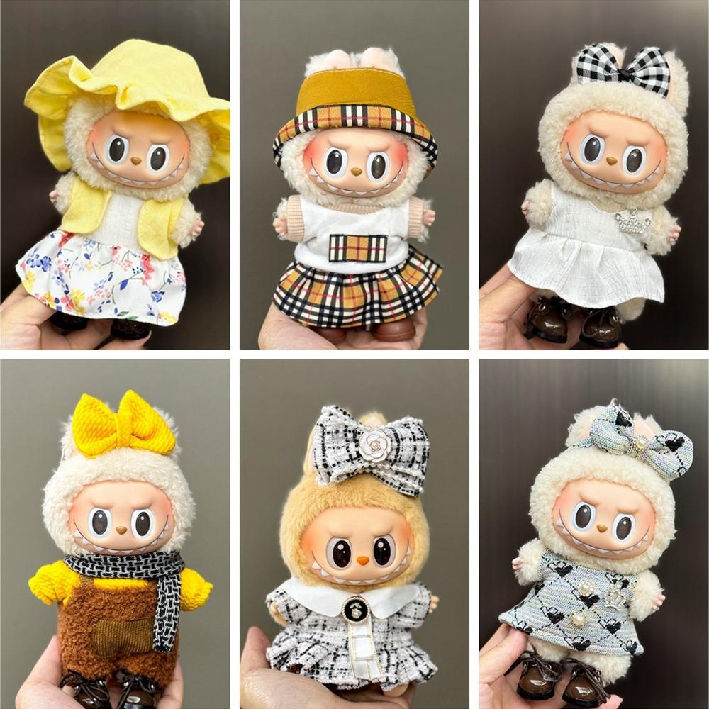 1 Set Dress Labubu Doll's Clothes Skirt Plush Dolls Clothes 17cm Labubu Clothes Set  for 17cm Labubu