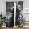 Thunder Ghost Warrior Curtains for Living Room Curtain for Room 2 Panel Halloween Decoration Partition Home Interior Curtains
