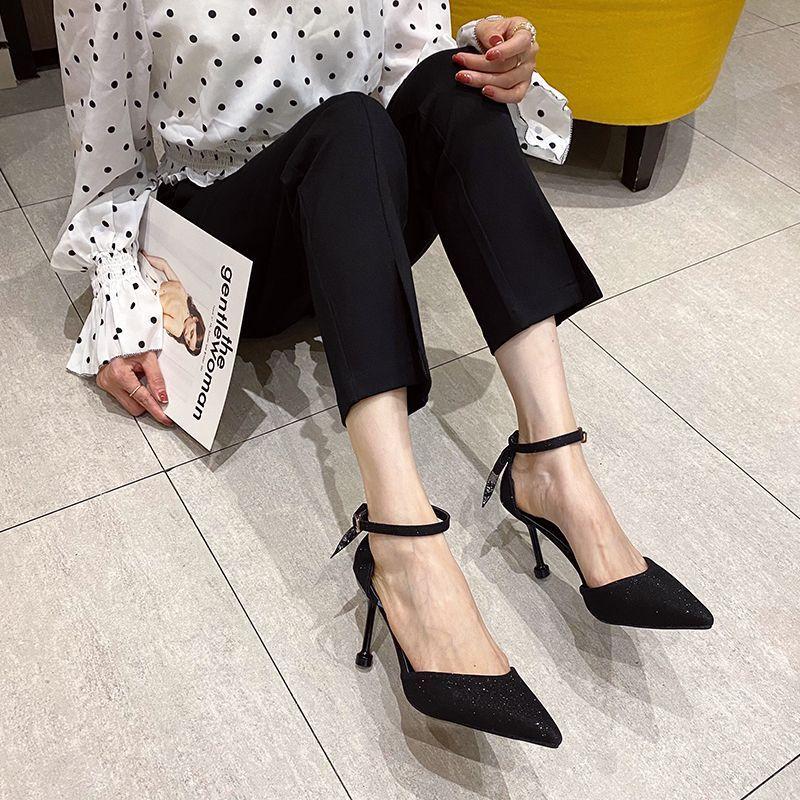 Commuter Versatile Pointed Bag Heel Sandals Women's 2025 Spring New Korean Edition Fashion High Heels Casual Women's Sandals