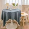 Japanese Tassel Cotton Linen Tablecloth - Stylish and Fresh Decoration for Round Coffee or Dining Tables