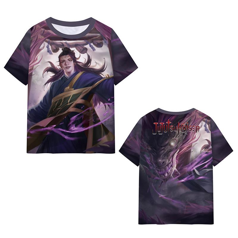 Satoru Gojo Japanese Anime Jujutsu Kaisen T-Shirts 3D Printed Summer Quick Dry Round Neck Short Sleeves for Men Polyester Do Not Fade