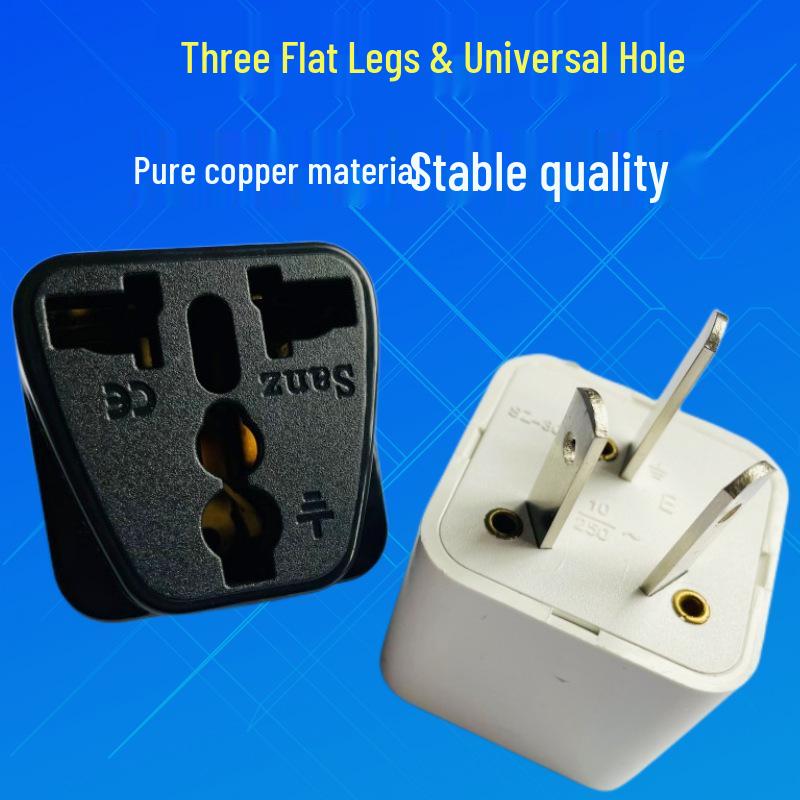Aussie 3-Pin to US Socket Copper Adapter 3-Pin Flat Plug - White