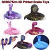 30/60/75cm 3D Printed Snake Toys Multi-joint Realistic Snake Animals Model Decompression Kids Toys Desktop Decorations Gift