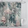 Aquatic Plants Floral Shower Curtain Waterproof Shower Curtain Polyester Fabric 3D Printed Curtain Bathroom Decoration With Hook