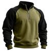 Men's Colorblock Half Zip Stand Collar Sweatshirt Men's Sports Large Size Casual Stand Collar Sweatshirt