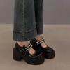 Fashion Women's Mary Jane High Heels Chunky Heel Platform Shoes Spring and Autumn 2025 New Arrival with Bow Detail Thick Sole