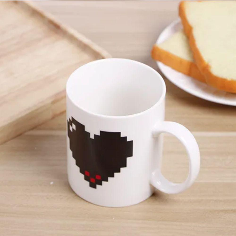 Minimalist Style Color-changing Heart Ceramic Cup Heat-resistant Tea Mug  Couple