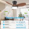 LED Ceiling Fans Lamp 85V-265V High Wind Speed Fans Light Metal Casing White Wood Grain Colors for Bedroom Living Room Fan Lamp