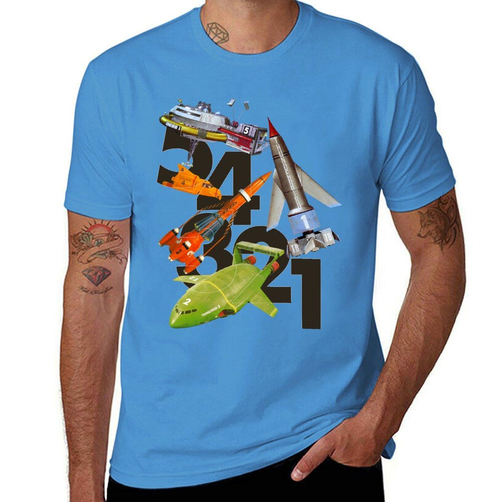 

5! 4! 3! 2! 1! THUNDERBIRDS Classic The Thunderbirds POP ART Футболка заготовки оверсайз футболка мужская S