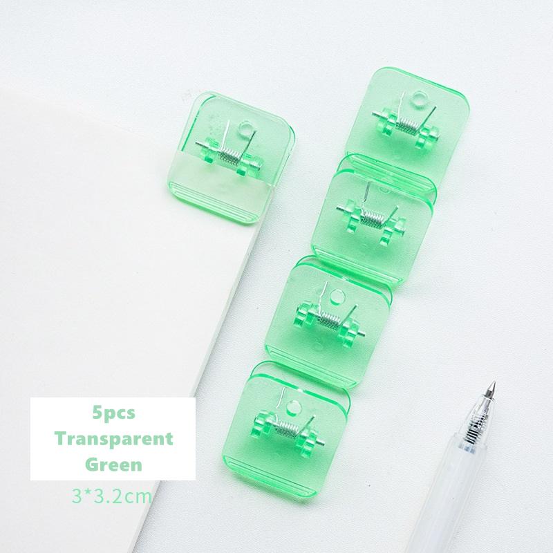 5 ks Candy mini štvorcové klipy Priehľadné a jednofarebné držiaky na papierové klipy Spona na papierové spony pre poznámkový blok Časopis Knihy pre domácnosť