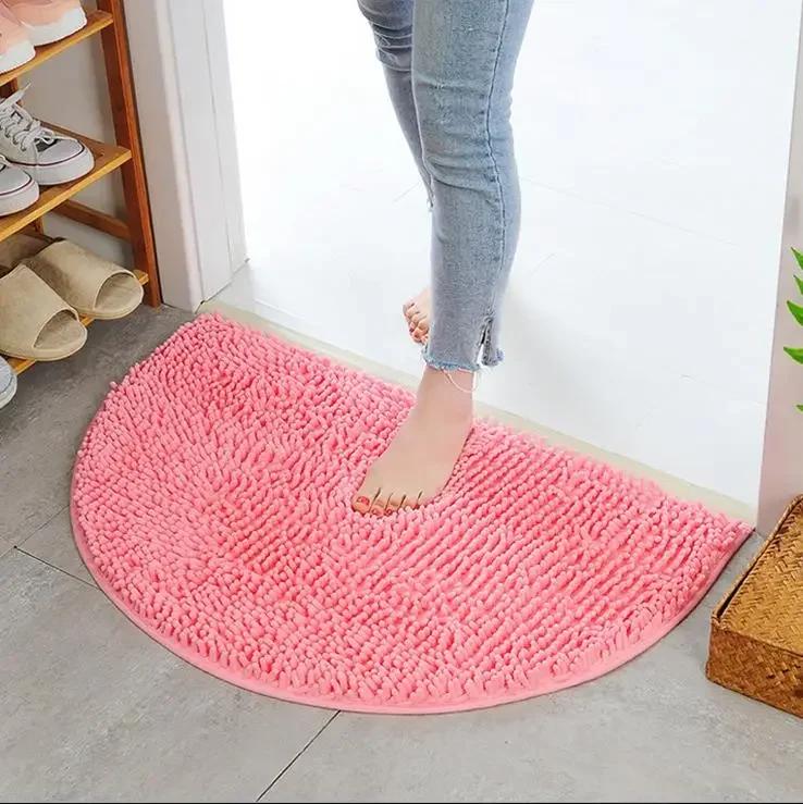 

Soft Semi Circle Slip-resistant Floor Door Mat Rug, 40X60cm, Bathing Room Dirt Barrier Cushion Mat 40X60CM розовый