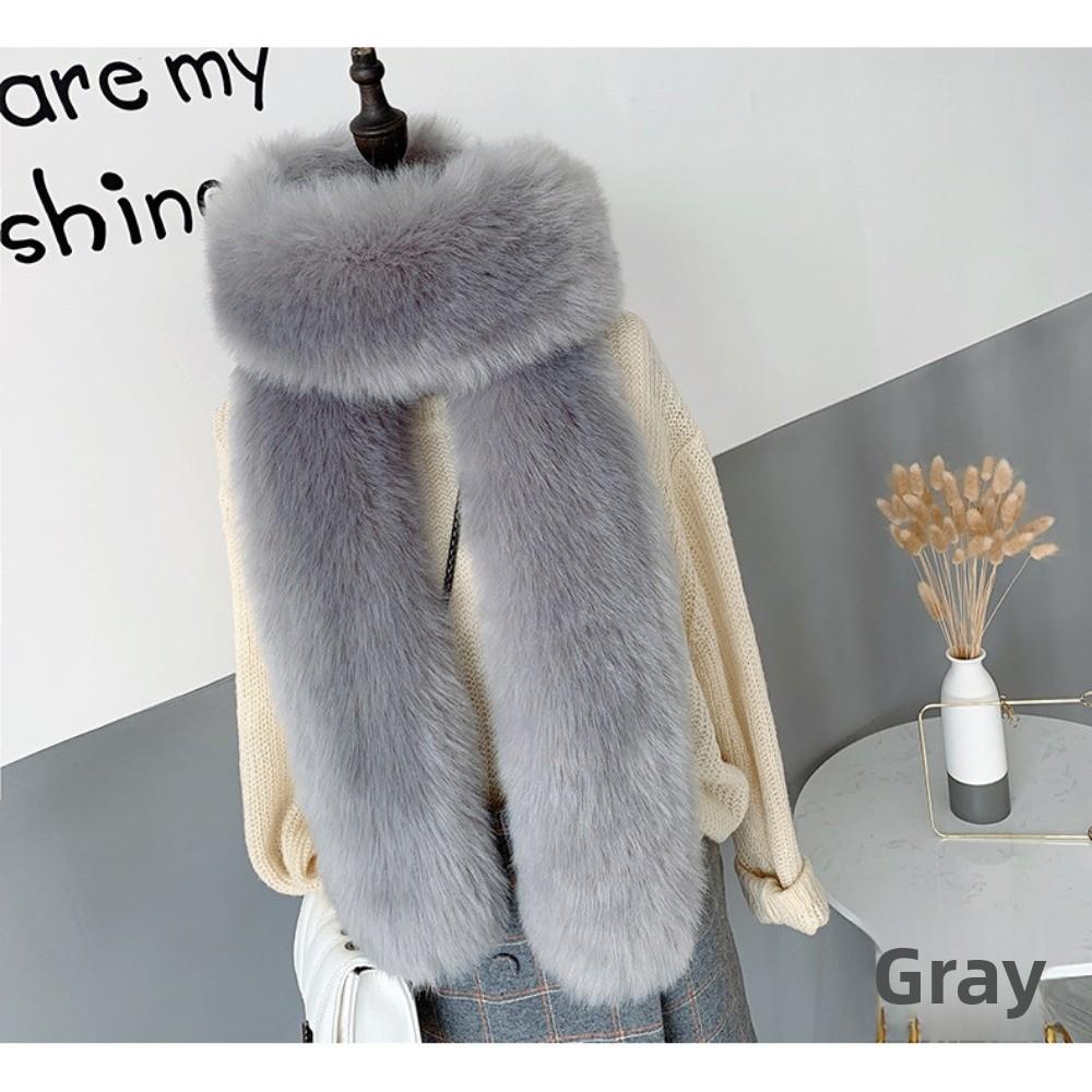 Fashionable and Versatile Fur Long Scarf for Winter Warm Fur Scarf with Fur Collar Imitation Rabbit Fur Fox Fur Ladies Scarf