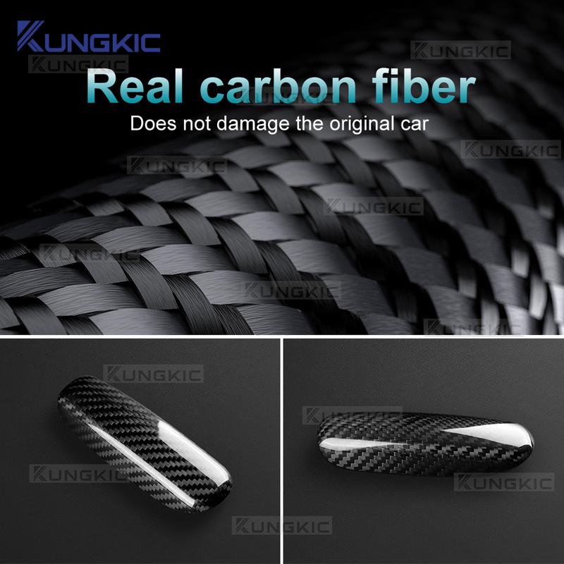 For Mercedes Benz SLK R171 2004 2005 2006 2007 2008 2009 2010 Car Handbrake Grips Trim Cover Real Dry Hard Carbon Fiber Sticker