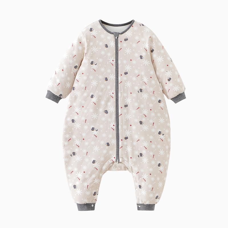 Zimowy śpiworek dla noworodka i malucha z osobnymi nogawkami - Gruba bawełniana kombinezonowa kołderka zapobiegająca kopaniu (Model 1600)