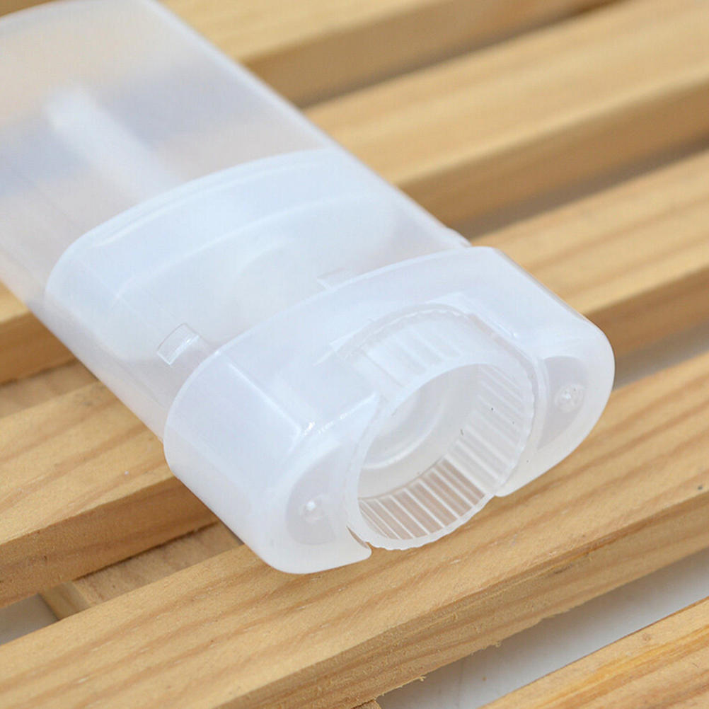 1X 15G Empty Oval Lip Balm Tubes Twist Deodorant Soap Containers White Clear