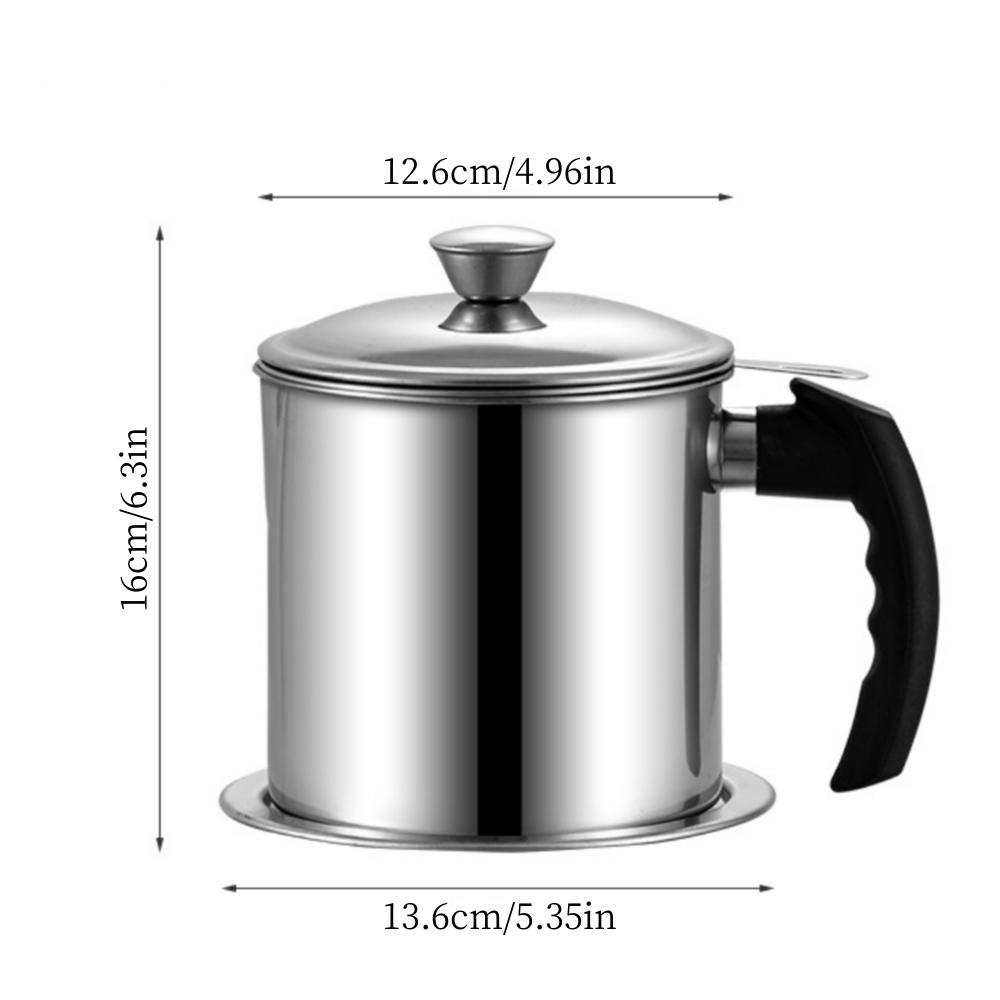

1pc Stainless steel oil filter cup, stainless steel with filter screen, soup oil separator, filter residue return oil cup Food