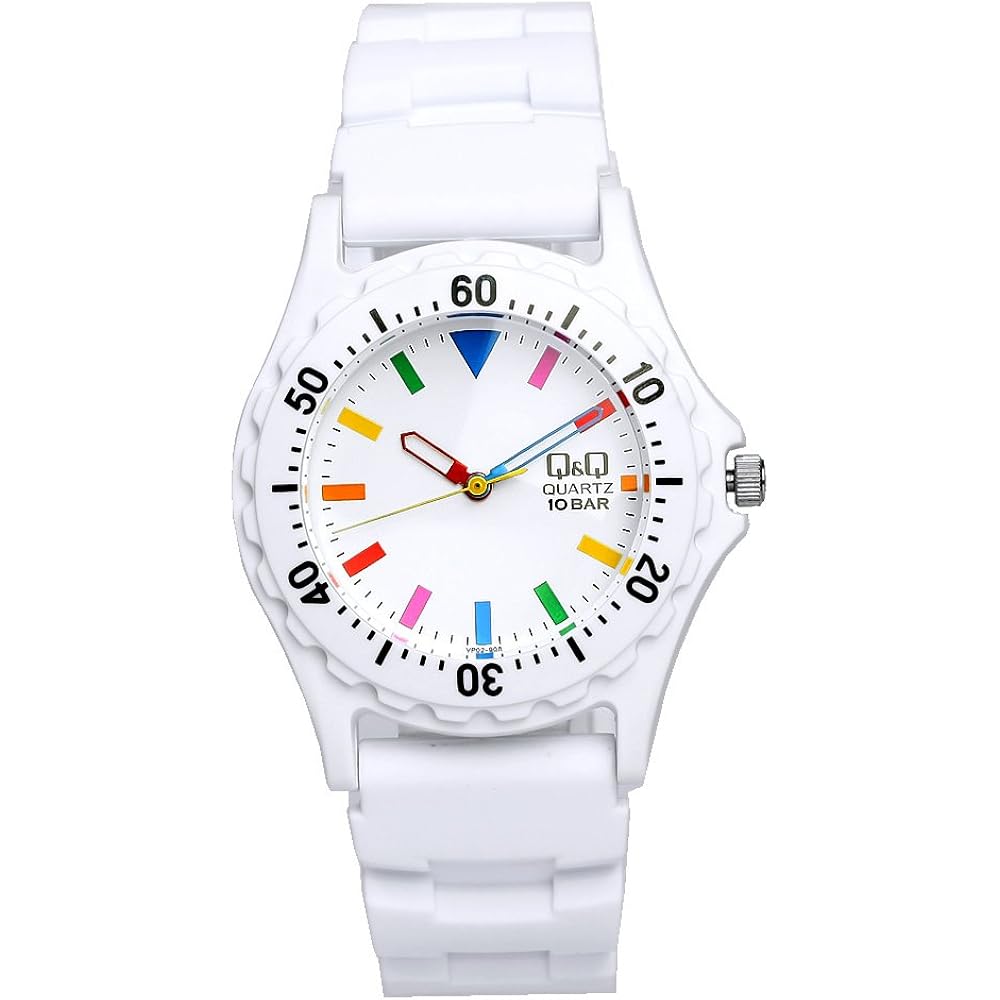 [Citizen Q&Q] CITIZEN Q&Q Watch, 10 atm Water Resistance, Color Watch, Rubber Strap, White Multi,...