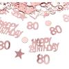 TFYU Happy Birthday Party Table Confetti - Twinkle Stars Foil Metallic Sequ & Special Events Table Scatters - 700pcs (Rose Gold) (80 Years Old)