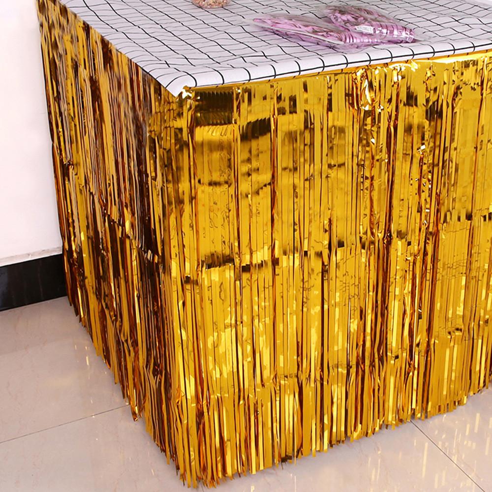 275m Beautiful Blue Rain Silk Table Skirt Ideal For Stylish Dessert Setup Table