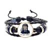 Vintage Leather Bracelets With Cartoon & Text – Adjustable Fashion Wristbands For Daily Wear, Personal Style Statement, Collection, And Gifting