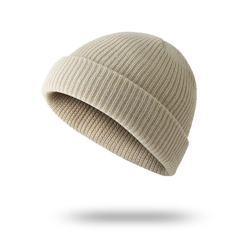 Hat Men's Autumn and Winter Short Melon Hat Knitted Wool Hat Hip Hop Street Hooligan Hat Yuppie Bag Head Cold Hat