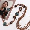 All-match Waist Rope Rhinestone Braided Tassel Belt Ethnic Style Belts Women Waist Chain Bohemian