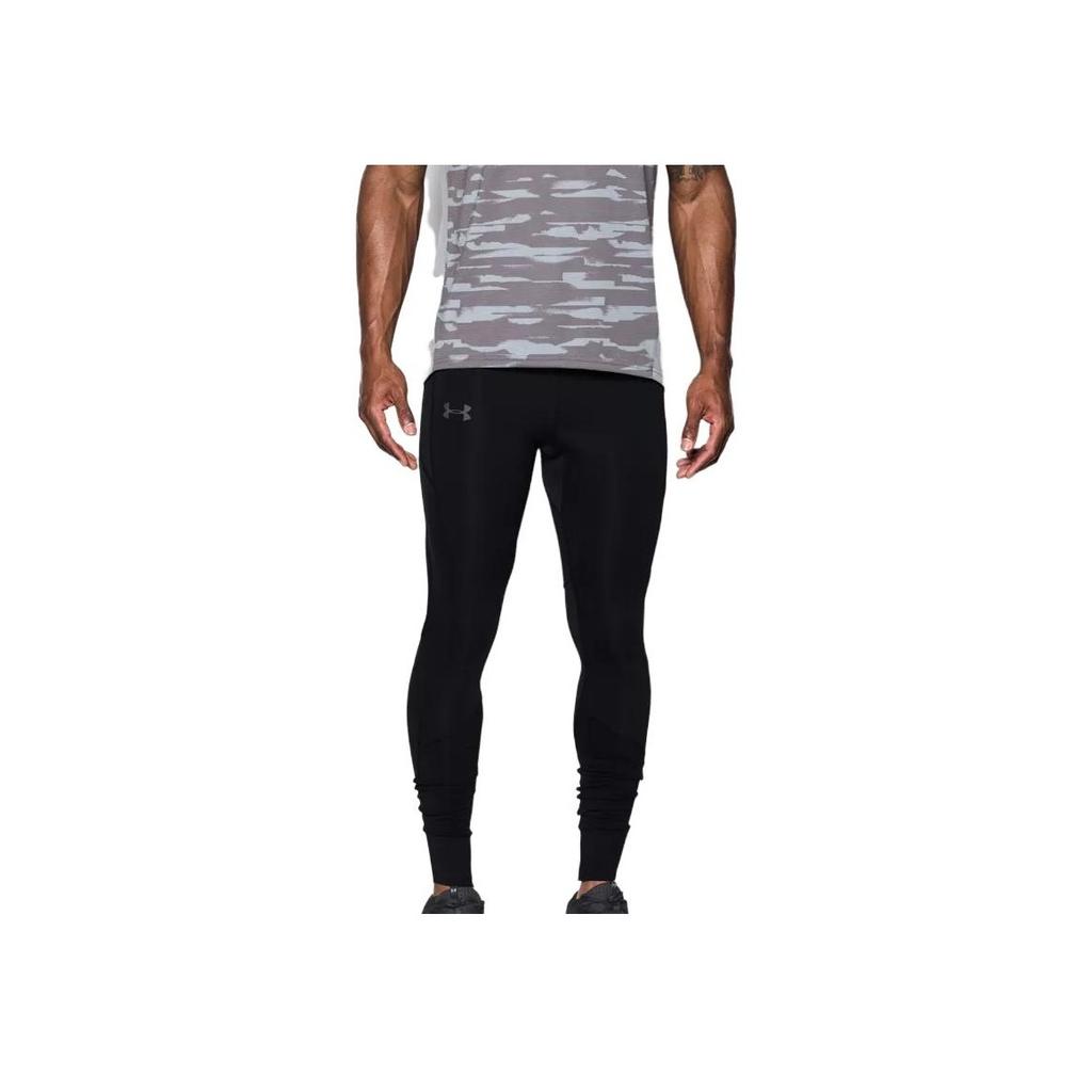 Under Armour Solid Color Compression Sports Pants Men Bottoms Black 1298838-001