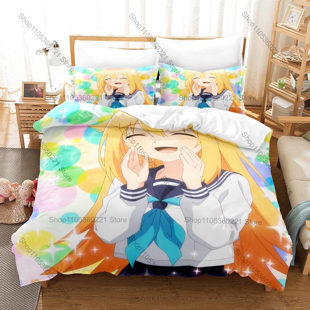 Whimsical Sailor Uniform Antler Girl Graphic My Deer Friend Nokotan Anime Bedding Set Duvet Cover With 2 Pillowcases Youth Decor